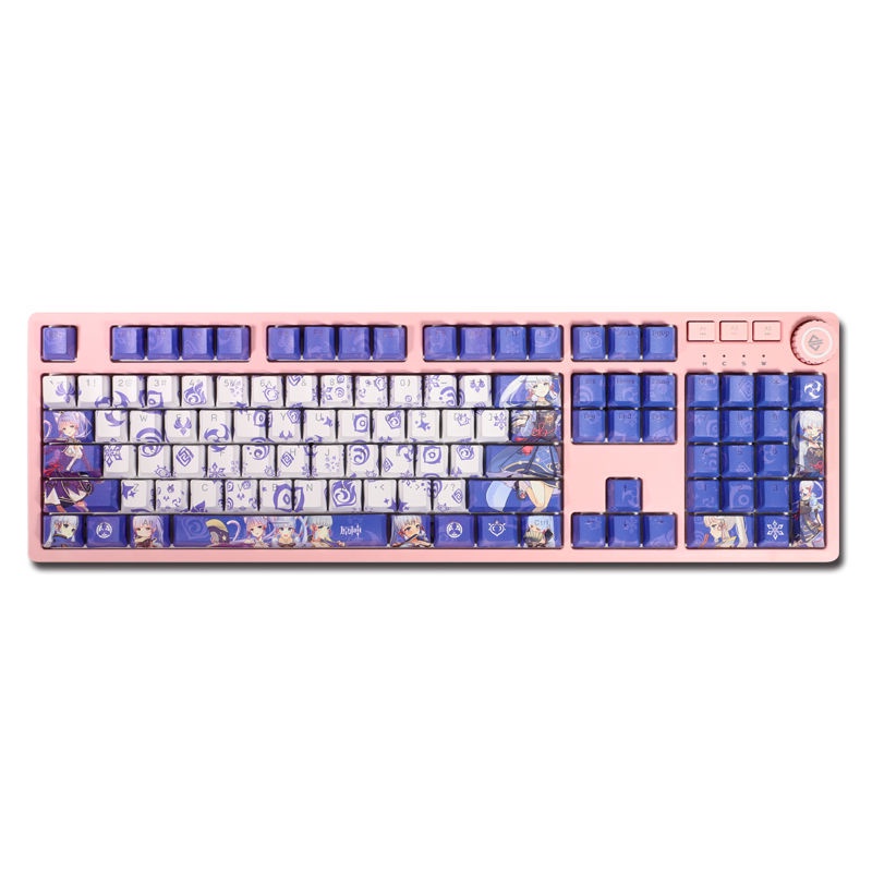 Kamisato Ayaka Keycaps Cherry Profile Genshin Impact chủ đề anime PBT Dye thăng hoa bàn phím cơ học truyền ánh sáng keycaps