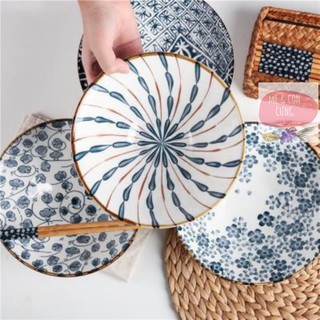 Bộ Sứ Nhật 💕FREESHIP💕 có LOGO ở đáy bát sứ, họa tiết men xanh sang trọng