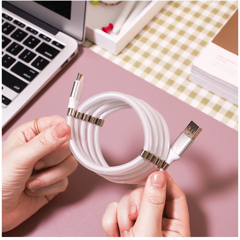 Cáp dây sạc lightning cho Iphone, type C cho Samsung, Xiaomi, Oppo có thể gấp gọn, tiện dụng cho mọi trường hợp | BigBuy360 - bigbuy360.vn