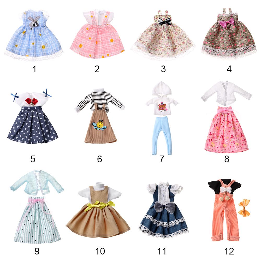 Trang phục mùa hè bằng vải phối ren cho búp bê kích thước 1/6 mới dễ thương