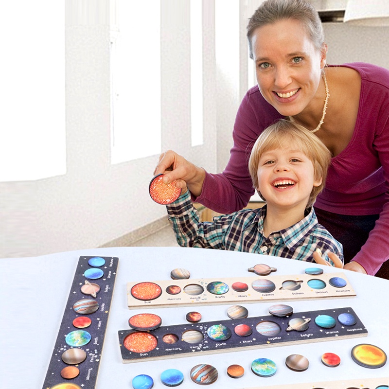 Đồ Chơi Lắp Ráp Hệ Mặt Trời Bằng Gỗ Montessori
