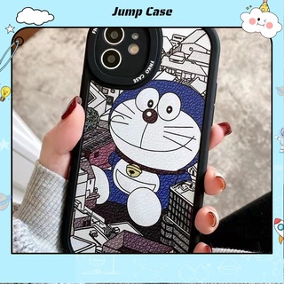 Ốp Điện Thoại TPU Mềm Phối Da Hình Doremon Cho compatible with iPhone 13 13pro 13prm iPhone 11 7Plus 8Plus Xr XS 13 12 Pro Max