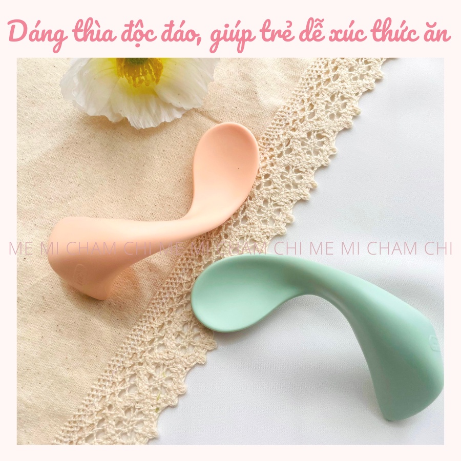Thìa Tập Xúc Cho Bé Amori Loại Cong Bằng Nhựa Pp Không Chứa Bpa