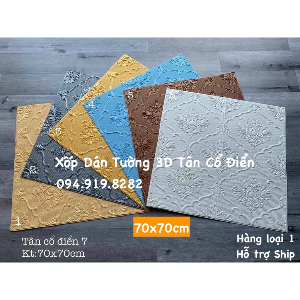 🔵 Xốp Dán Tường 3D Tân Cổ Điển 70x70CM - Hàng Loại 1 Cao Cấp Tiêu Âm Cách Nhiệt