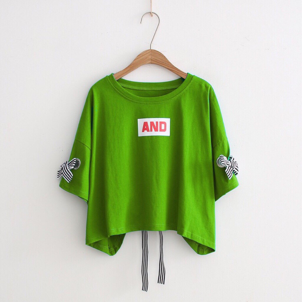 Áo thun Crop top tay lỡ hàn quốc, trẻ trung, nhiều màu, dày siêu min mát | BigBuy360 - bigbuy360.vn