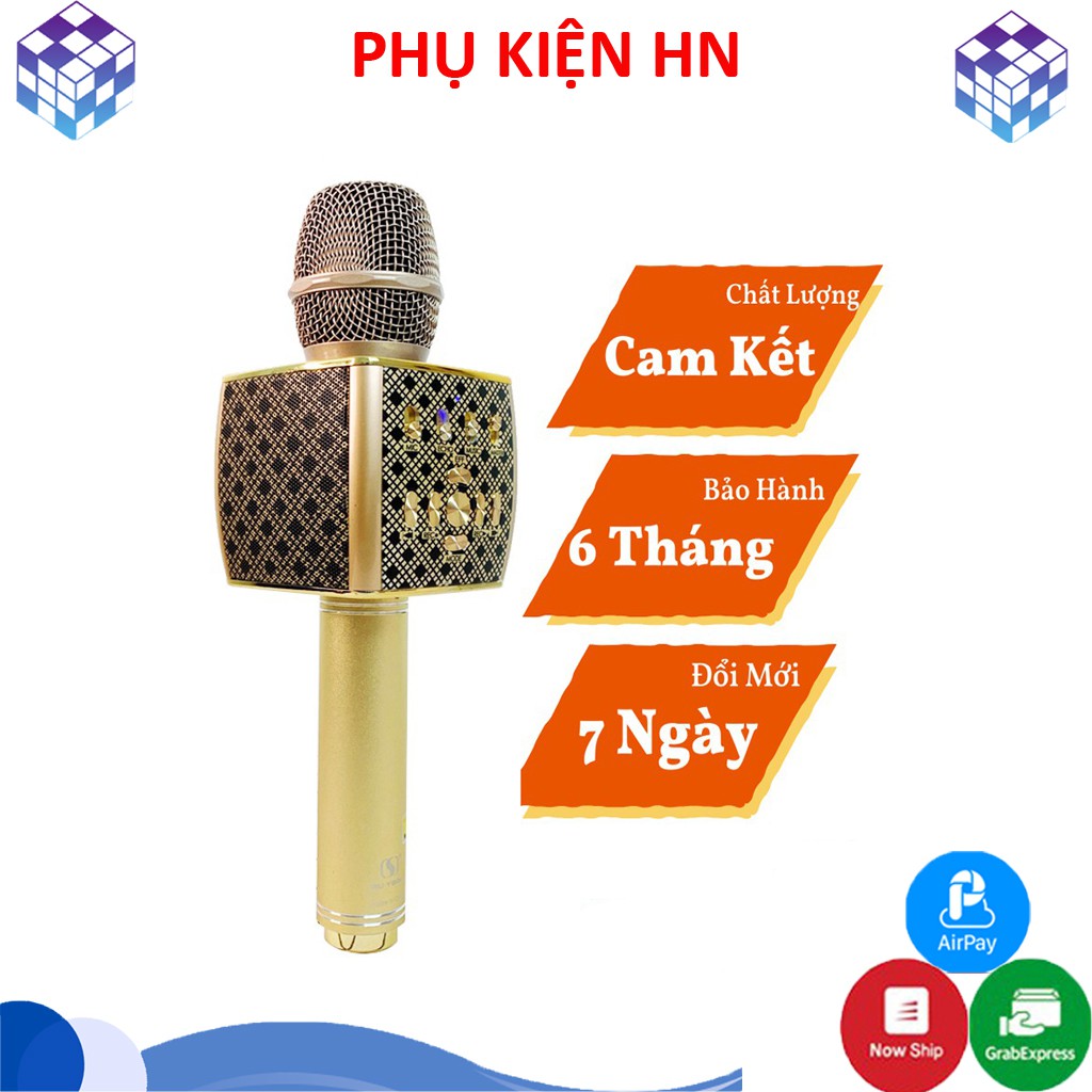 Micro Karaoke Bluetooth Cao Cấp YS-95 Tích Hợp Loa Bass Không Dây Dùng Hát Tại Nhà Hoặc Livetream