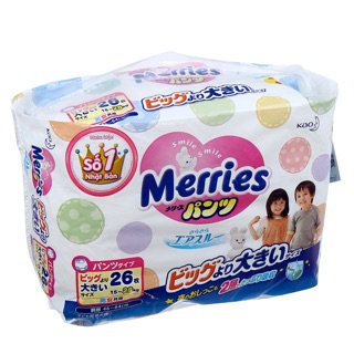 Bỉm merries quần xxl 26