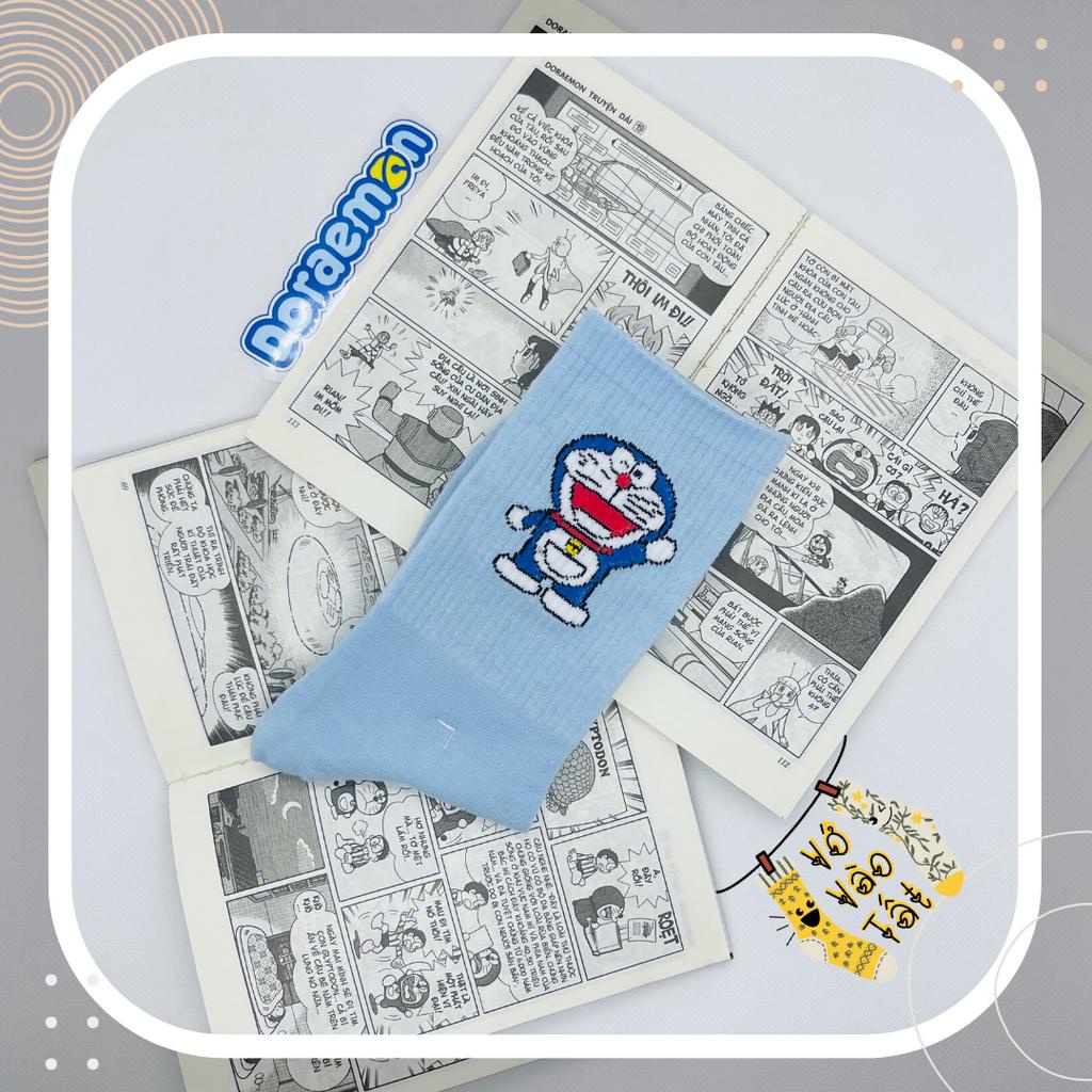VỚ TẤT CỔ CAO DORAEMON XANH BIỂN NHẠT