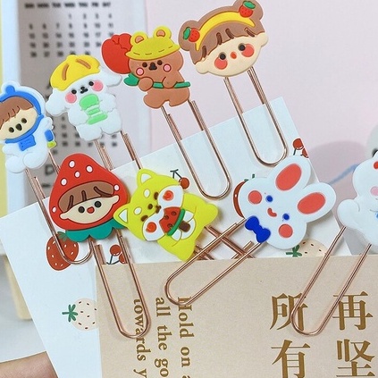 Ghim Tài Liệu Đáng Yêu Mạ Đồng - Kẹp Giấy Hình Động Vật Hoạt Hình Phong cách Hàn Quốc DUASHOP.