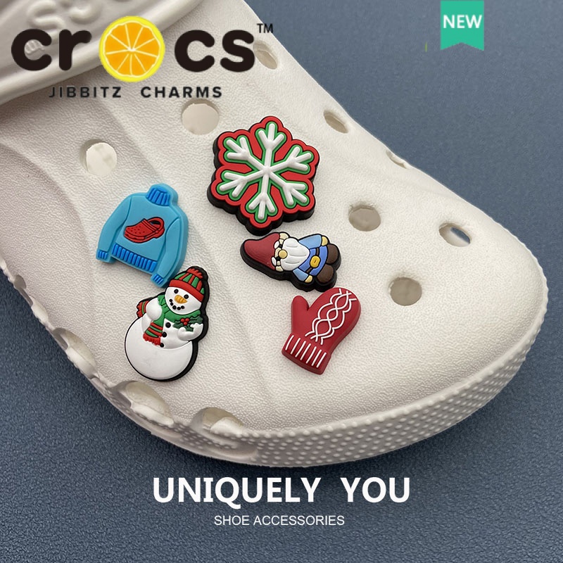 Khóa Cài Giày crocs Hình Người Tuyết Dễ Thương DIY jibbitz Ice Series