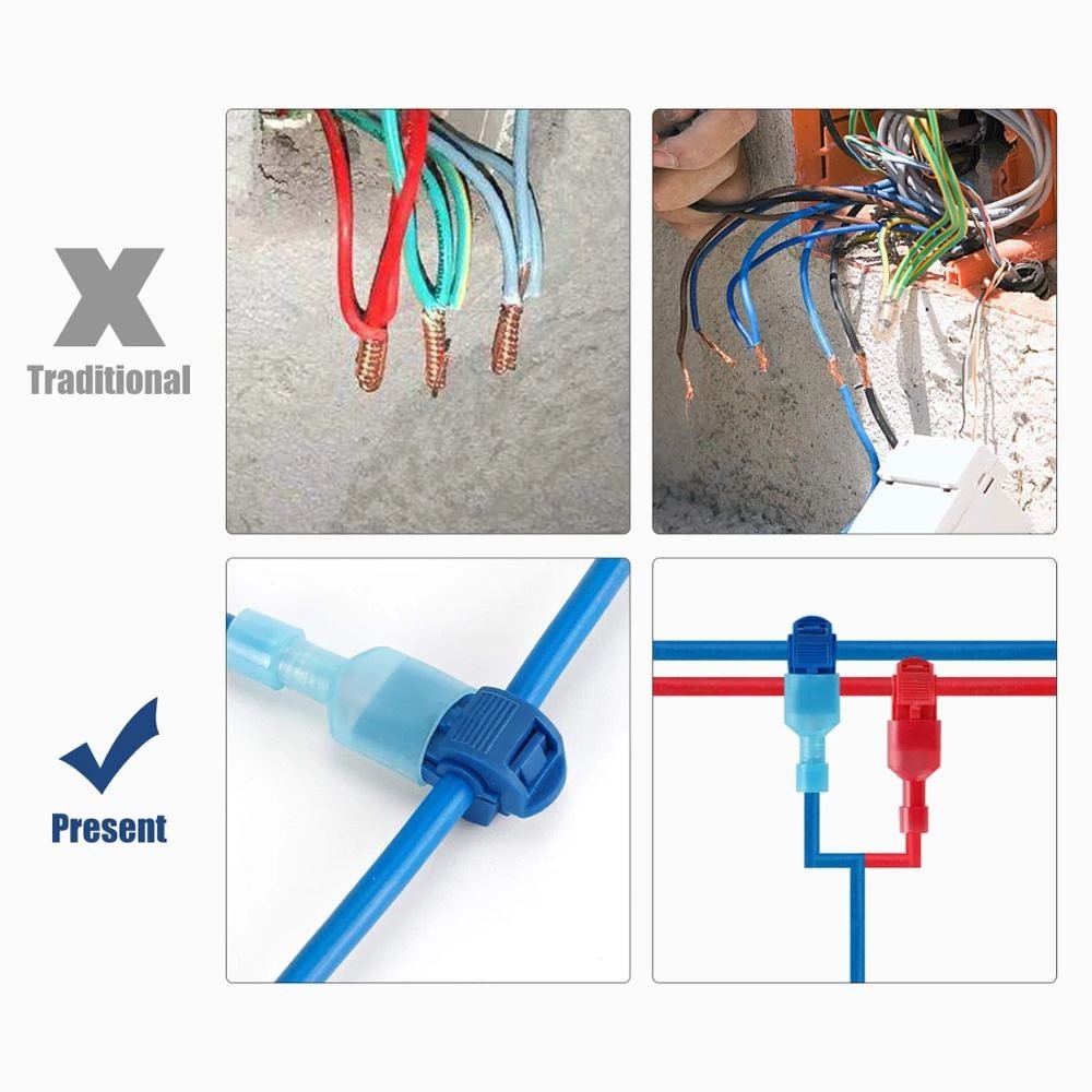Đầu nối dây điện nhanh chữ T cách điện tự khóa mềm mại