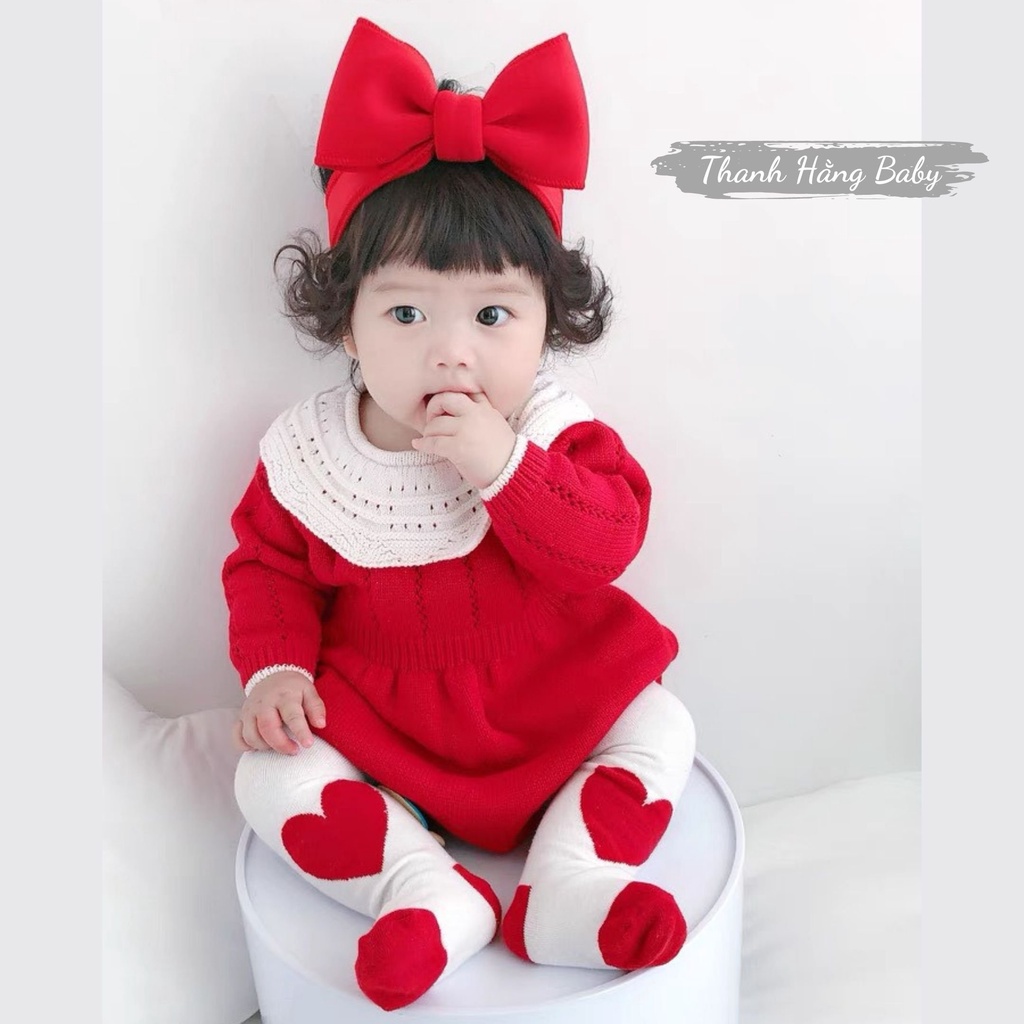 Bodysuit Cho Bé Gái, Body Bé Gái Len Hàn Siêu Xinh Thanh Hằng Baby 5 - 13 Kg