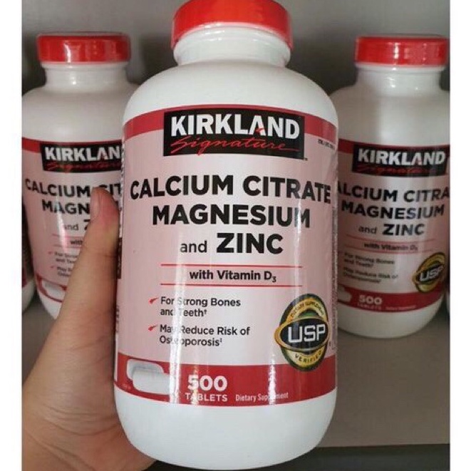 (hàng chính hãng) Viên uống bổ sung Canxi Kirkland Calcium Citrate Magnesium and Zinc của Mỹ: