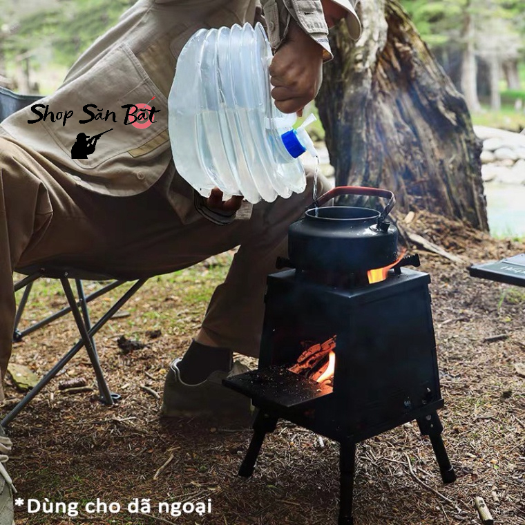 Bình đựng nước cắm trại du lịch dã ngoại di động ngoài trời, có van khóa, có vòi nối dài tiện lợi - DCP9