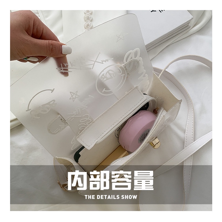 Túi Đeo Vai Trong Suốt Họa Tiết graffiti Mẫu 2021 Thời Trang Đơn Giản Và Đơn Giản Cho Nữ