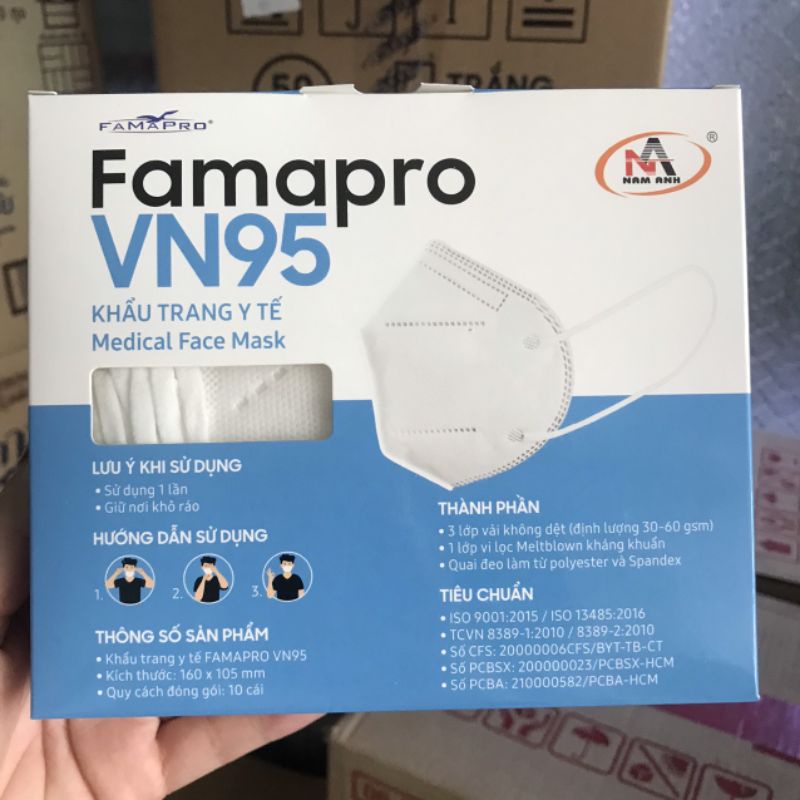 Khẩu Trang N95 kháng khuẩn Famapro Nam Anh