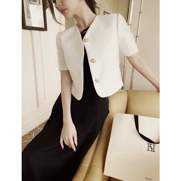 Áo Blazer nữ ngắn tay ANOIR HIU design , áo khoác 2 lớp thiết kế cao cấp sang trọng con gái H.I.U ROOM | BigBuy360 - bigbuy360.vn