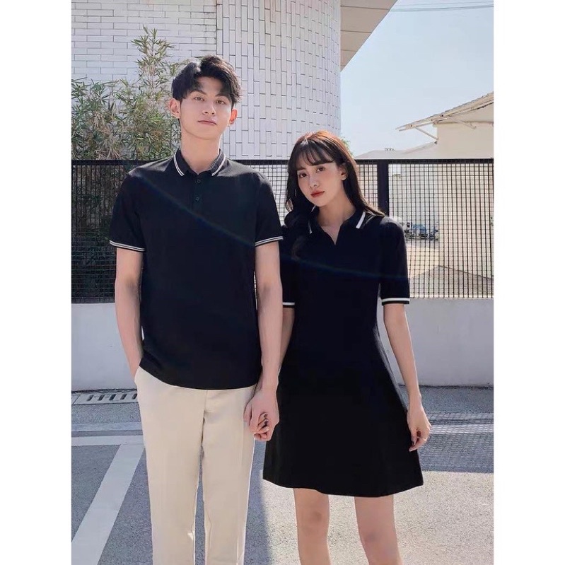 Áo váy thun đôi, đồ đôi nam nữ, áo tình nhân kiểu đơn giản