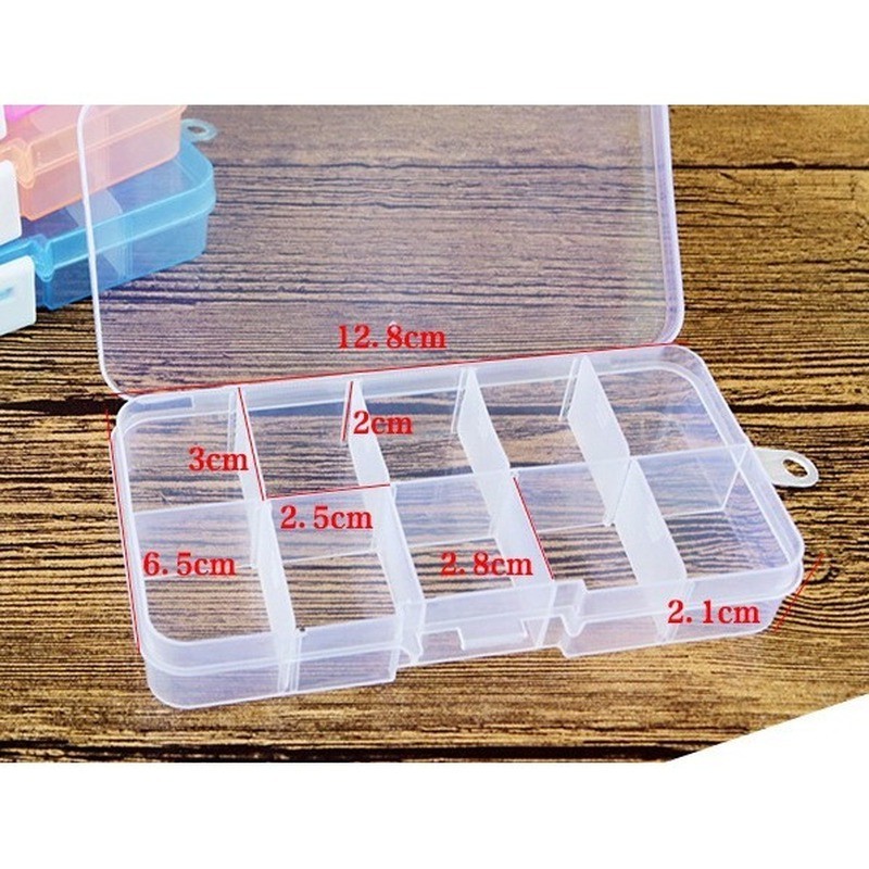 Hộp Nhựa PP Trong Suốt 10 Ngăn Đựng Đồ Đa Năng Tiện Dụng