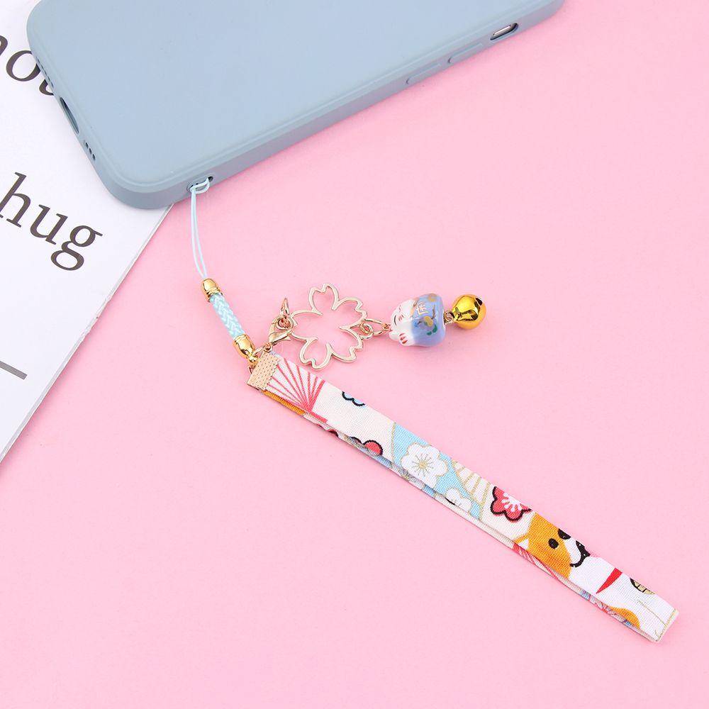 GOGOUP Dây Treo Điện Thoại Hình Mèo May Mắn / Hoa Anh Đào Dễ Thương Chống Thất Lạc