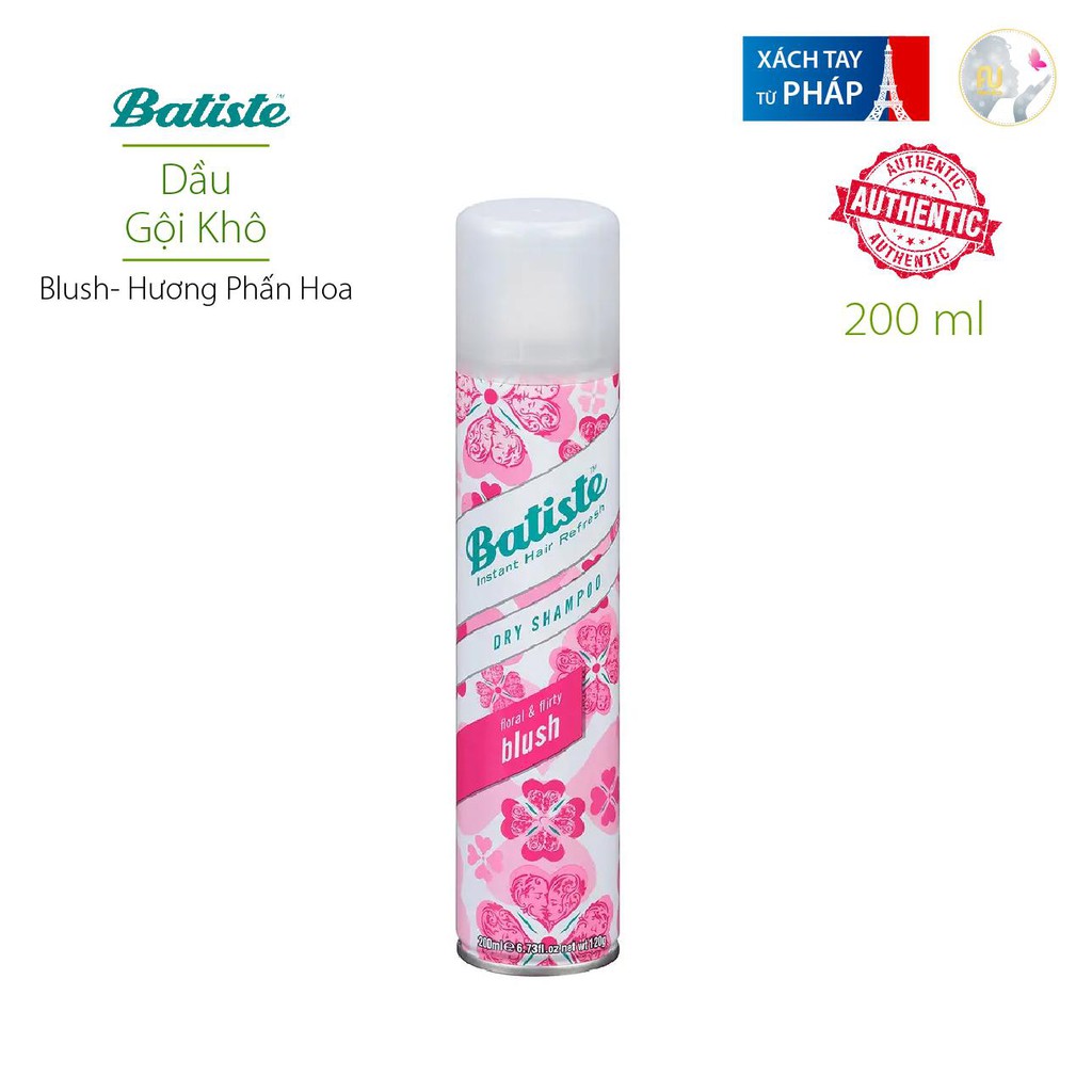 Dầu Gội Khô Batiste Dry Shampoo 200ml Hết Ngứa, Hết Bết Dính Tóc Thơm Mượt Bồng Bềnh Tức Thì