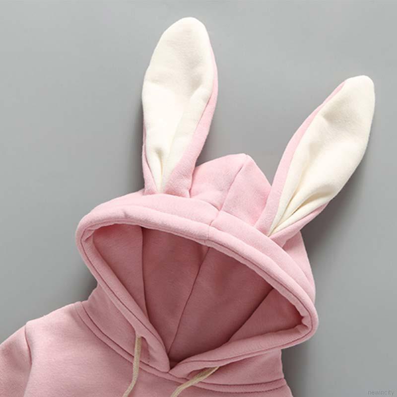 Bodysuit tay dài thiết kế có nón trùm kiểu tai động vật hoạt hình