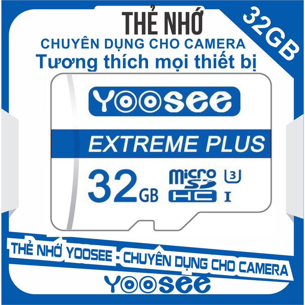 Thẻ nhớ microSDHC Yoosee Extreme Plus 32GB CLass 10  (Trắng xanh) - chuyên dụng cho camera và điện thoại