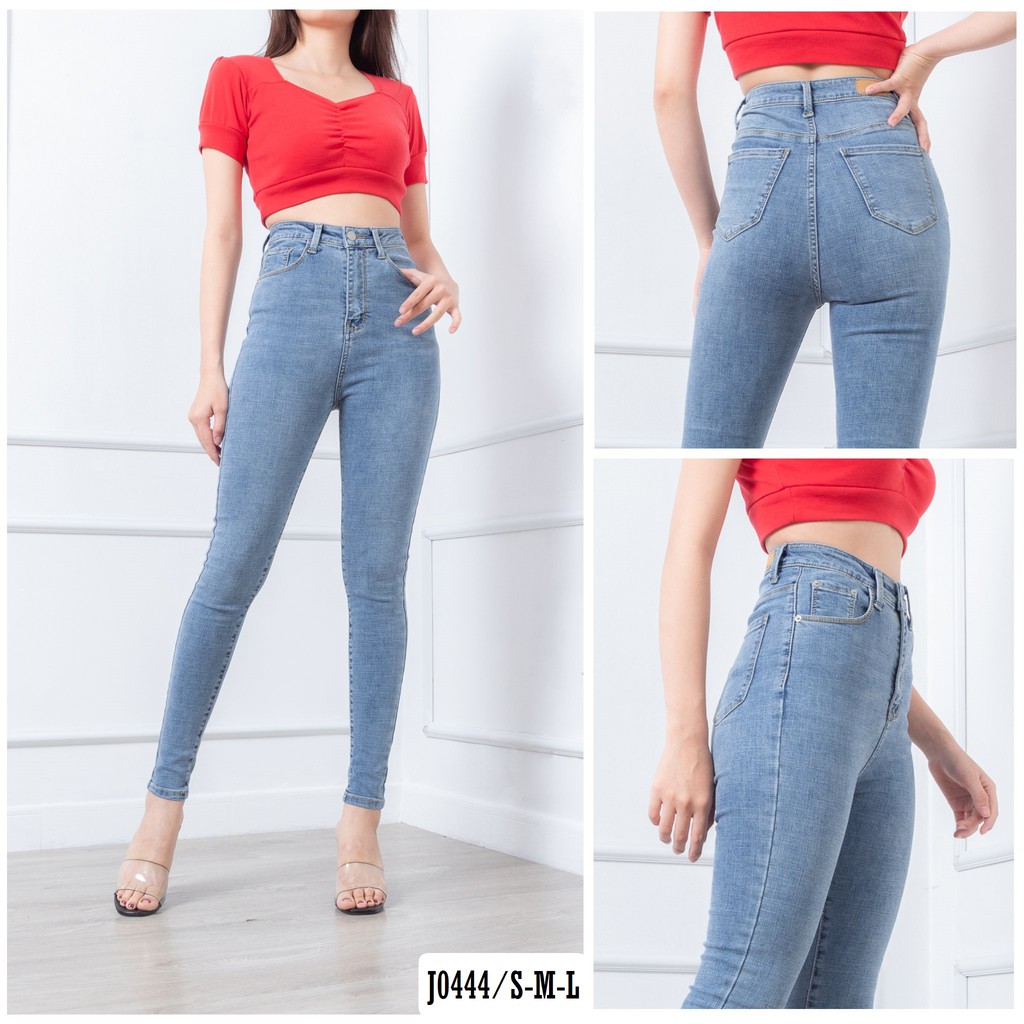 Quần Jean Skinny Nữ Màu Nhạt Lưng Siêu Cao Tôn Dáng J0444