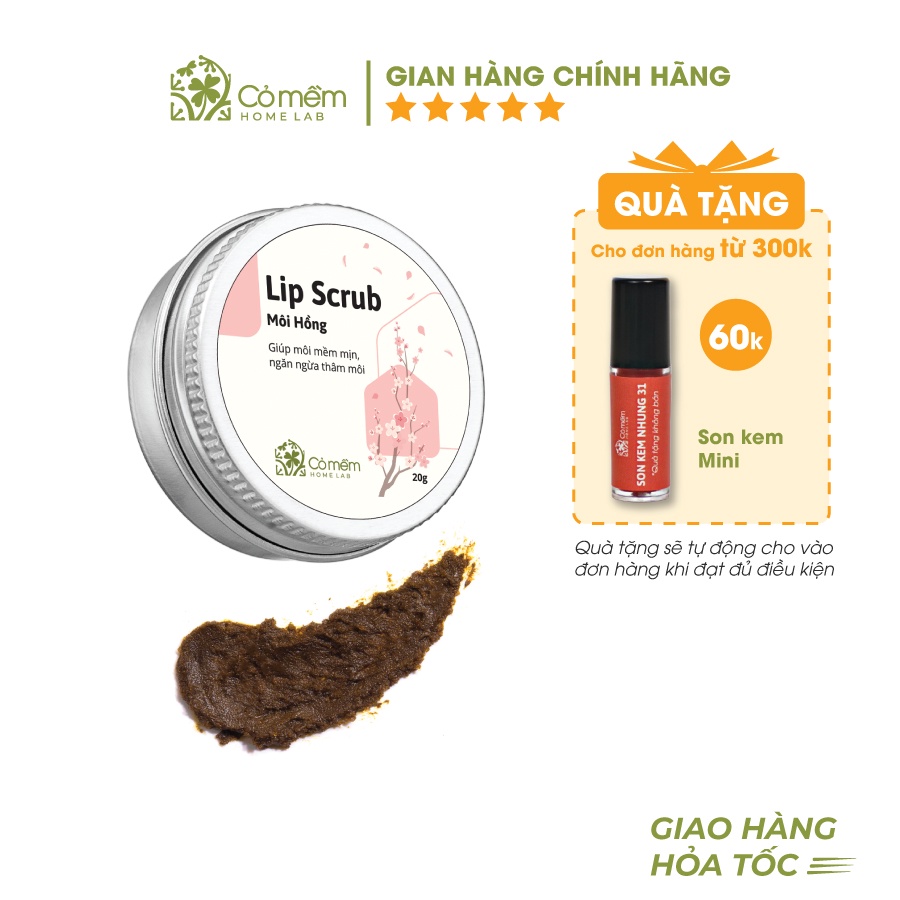 Tẩy da chết môi Lip Scrub Môi Hồng Giảm Thâm Dưỡng Ẩm Cho Môi Cỏ Mềm 18g