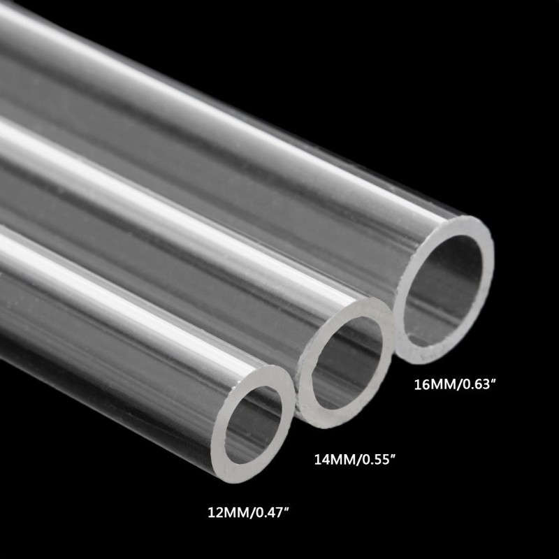 Ống PMMA acrylic trong suốt đường kính ngoài 12mm/14mm/16mm dài 50cm dùng để tản nhiệt máy tính PC