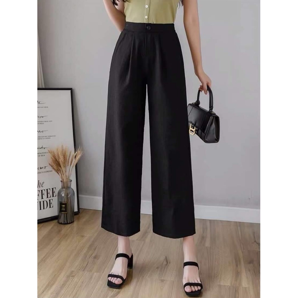 quần ống suông vải đũi xước nhật xịn, quần culottes_112