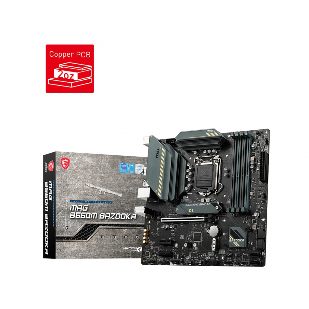 [Mã SKAMSALE03 giảm 10% đơn 200k] Bo mạch chủ MSI MAG B560M BAZOOKA - Hàng chính hãng