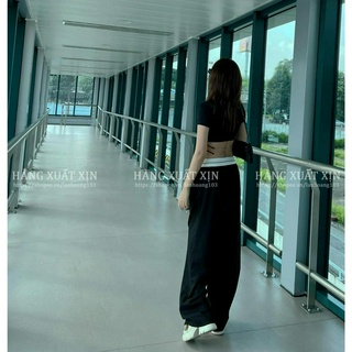 Quần ống suông ống rộng quần culotes VERO MODA phối cạp vải mềm mát