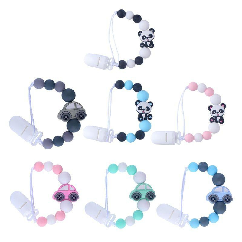 Baby Pacifier Clips Panda Pacifier Chain Holder for Soother Chew Toy Dummy Clips