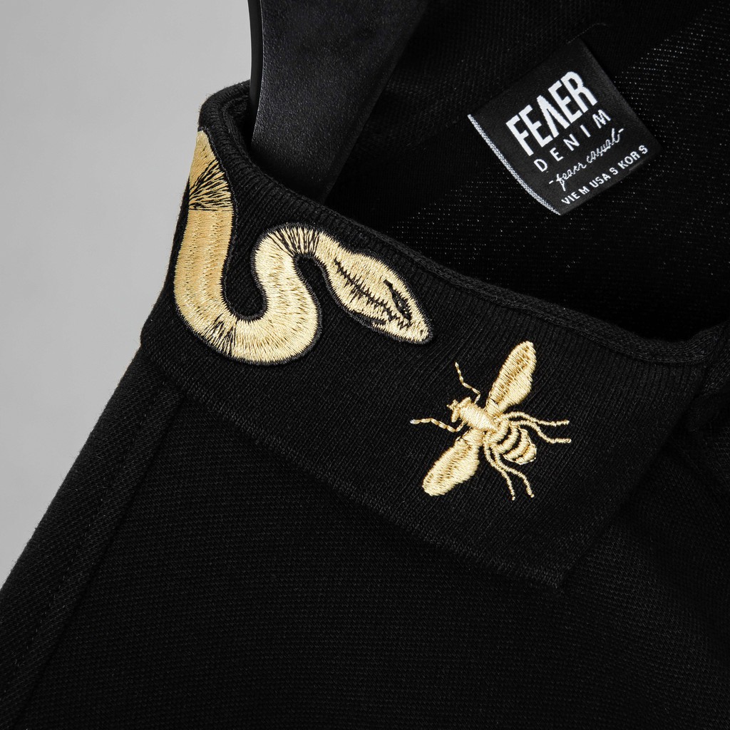 Áo polo nam FEAER DENIM chất thấm hút thoáng khi vải cotton GOLD SNAKE