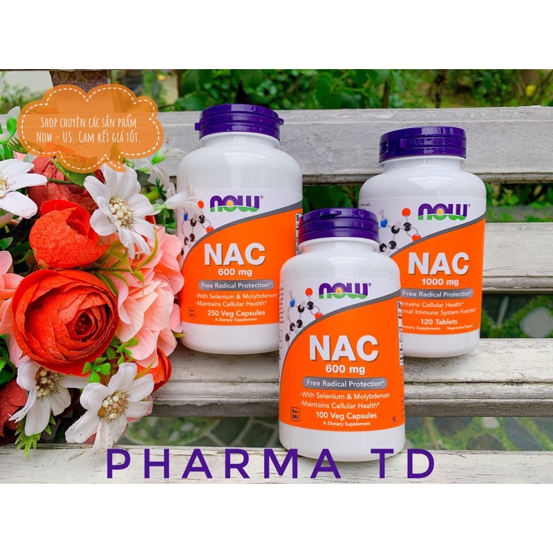 Thực phẩm Tăng Cường Chức Năng Gan Giải Độc Tế Bào NOW foods, NAC | 600-1000mg | 100-250 viên | US.