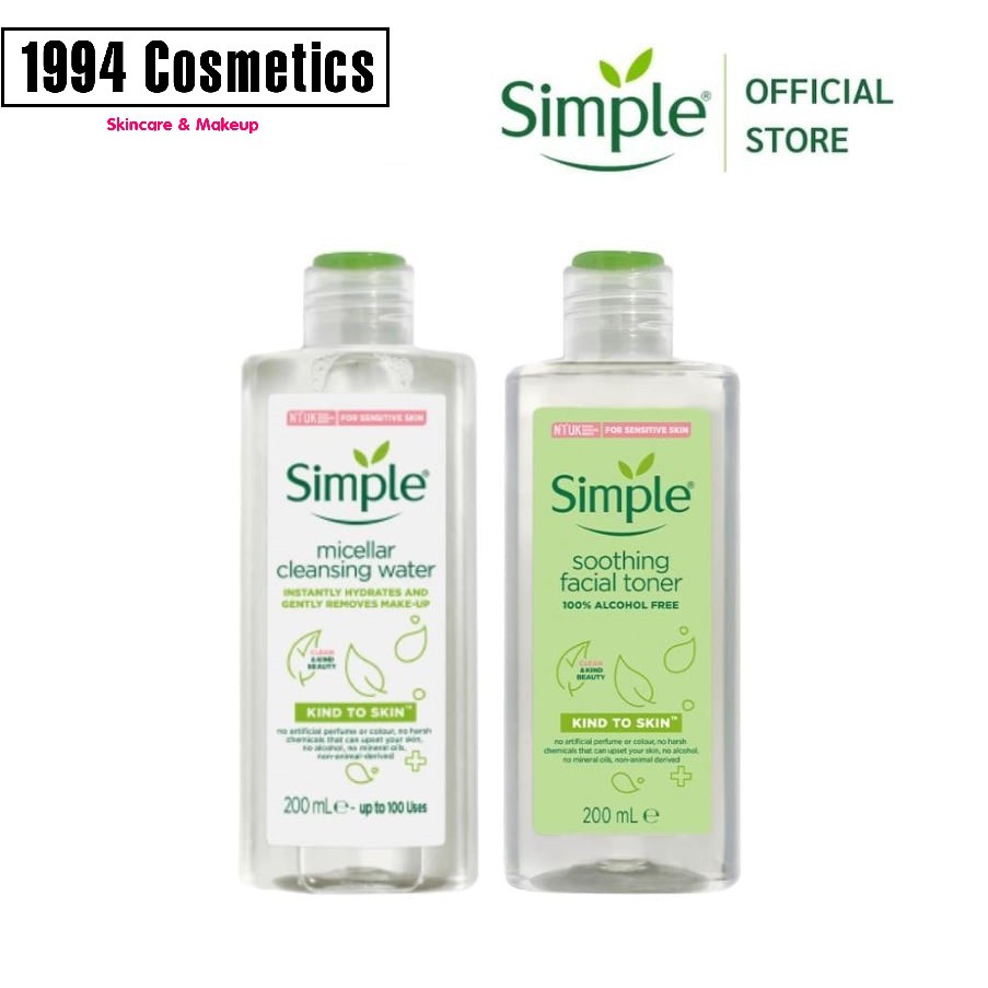 Combo SIMPLE Tẩy trang + Tonner Nước hoa hồng | BigBuy360 - bigbuy360.vn