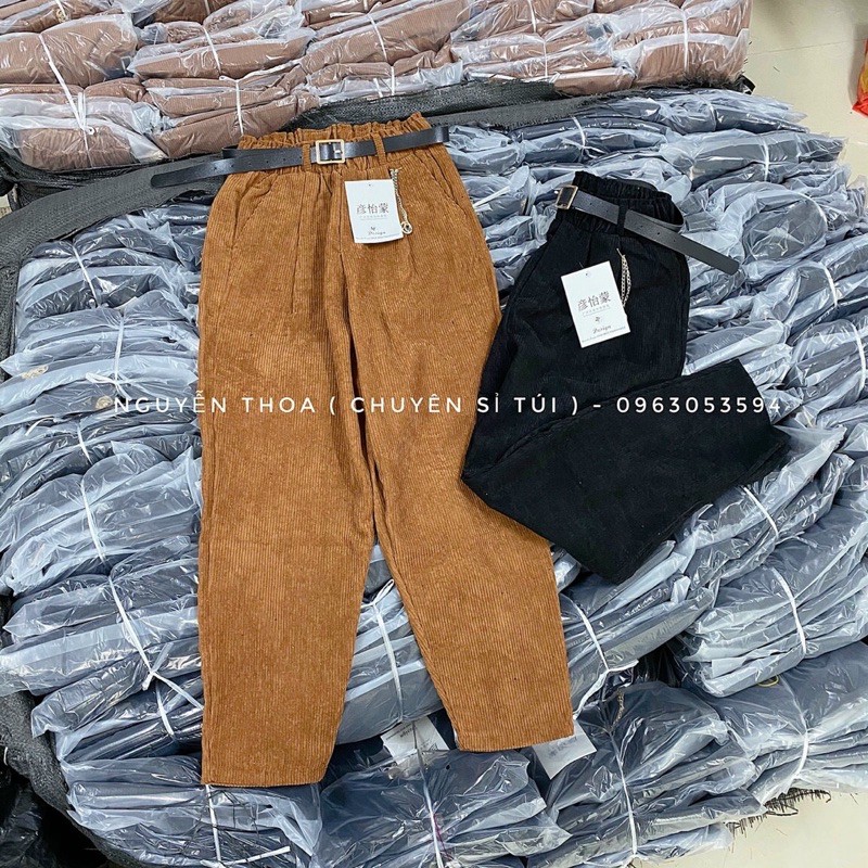 Quần Baggy nhung tăm kèm đai | BigBuy360 - bigbuy360.vn