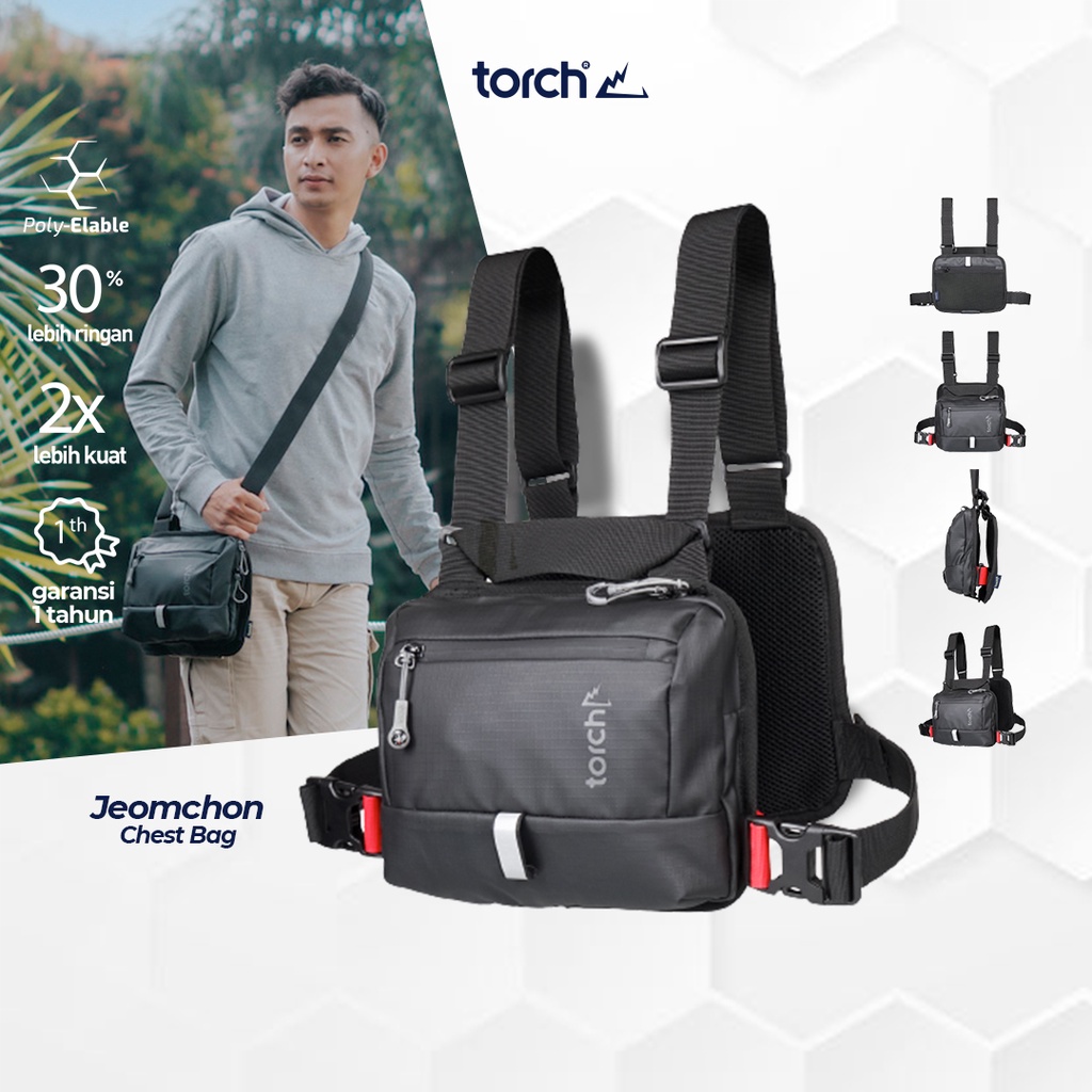 Túi Đeo Trước Ngực Gắn Đèn Pin 2 Trong 1