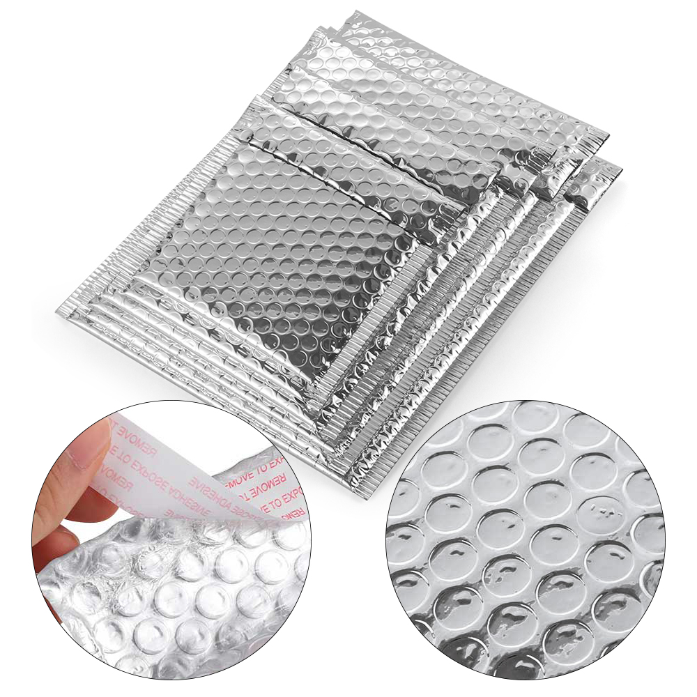 DORAW Mailers Packaging Envelope Plastic Coextruded Film Foam Foil Waterproof Shipping Shockproof Anti-fall Protector Moistureproof Vibration Bag  5pcs