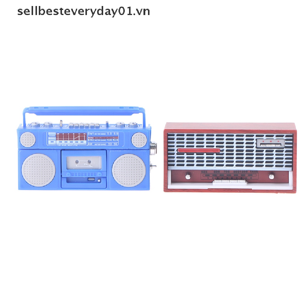 Mô hình radio mini hoài cổ trang trí nhà búp bê