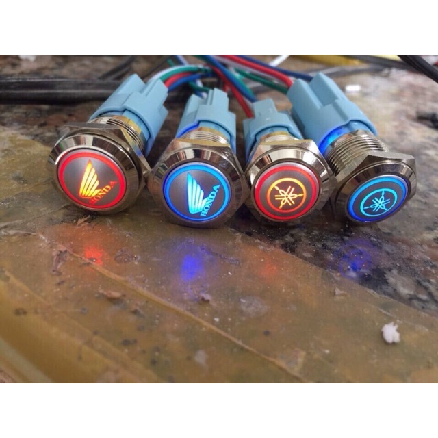 Công tắc led logo honda,yamaha chế gắn các loại xe