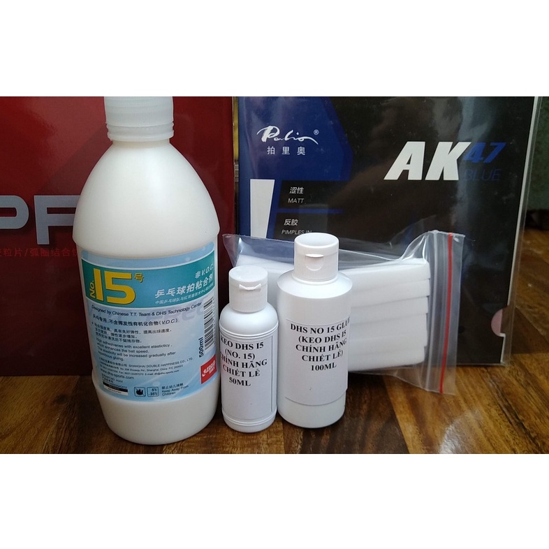 KEO SỮA DÁN MẶT VỢT BÓNG BÀN DHS I5 (NO. 15) CHÍNH HÃNG CHIẾT CHAI NHỎ 100ML, 50ML