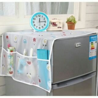 Tấm khăn vải phủ che tủ lạnh và lò vi sóng 6 túi 2 trong 1 - khăn TLKHA0001