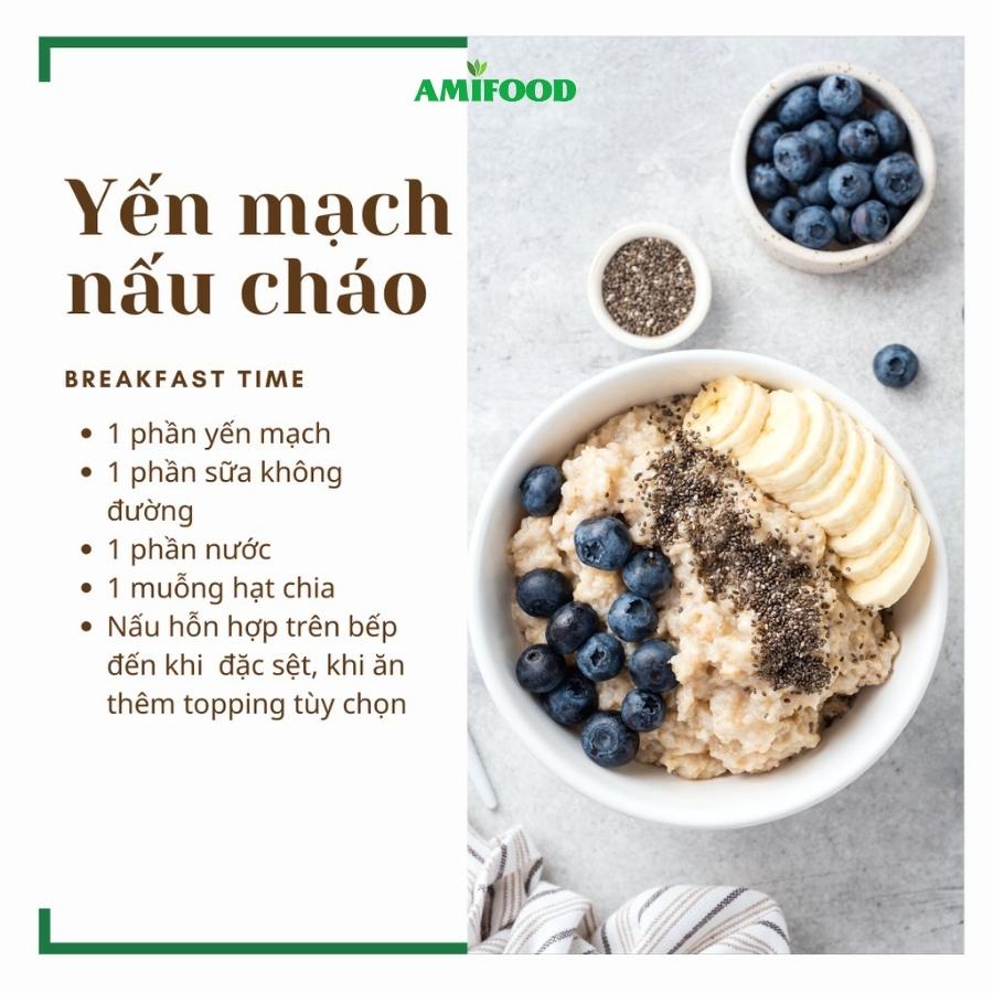 Yến Mạch Giảm Cân, Cán Dẹt Amifood, Ăn Kiêng Nhập Khẩu Úc Nguyên Chất 500Gram