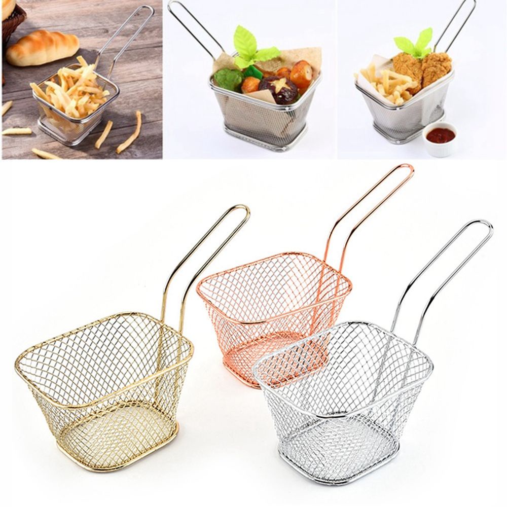 Rổ lưới vớt khoai tây chiên chiên hình vuông mini chuyên nghiệp