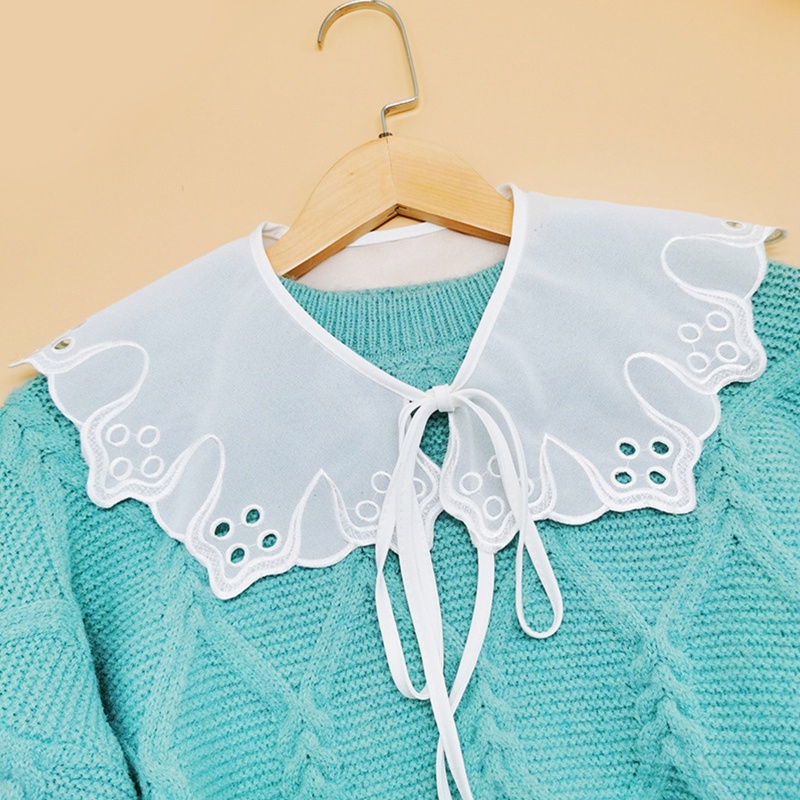 Cổ Áo Giả Chất Liệu Chiffon Họa Tiết Thêu Xinh Xắn Cho Nữ