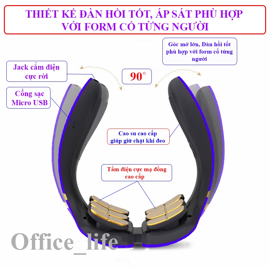 Máy massage cổ vai gáy 4 đầu công nghệ Nhật Bản