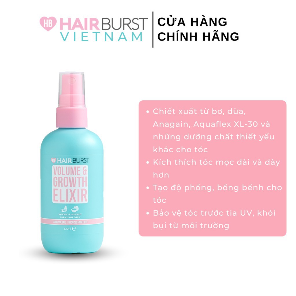 Combo Gội Xả + Xịt Dưỡng Chăm Sóc Mọc Tóc Hairburst 700ml + 125ml - Viebeauty