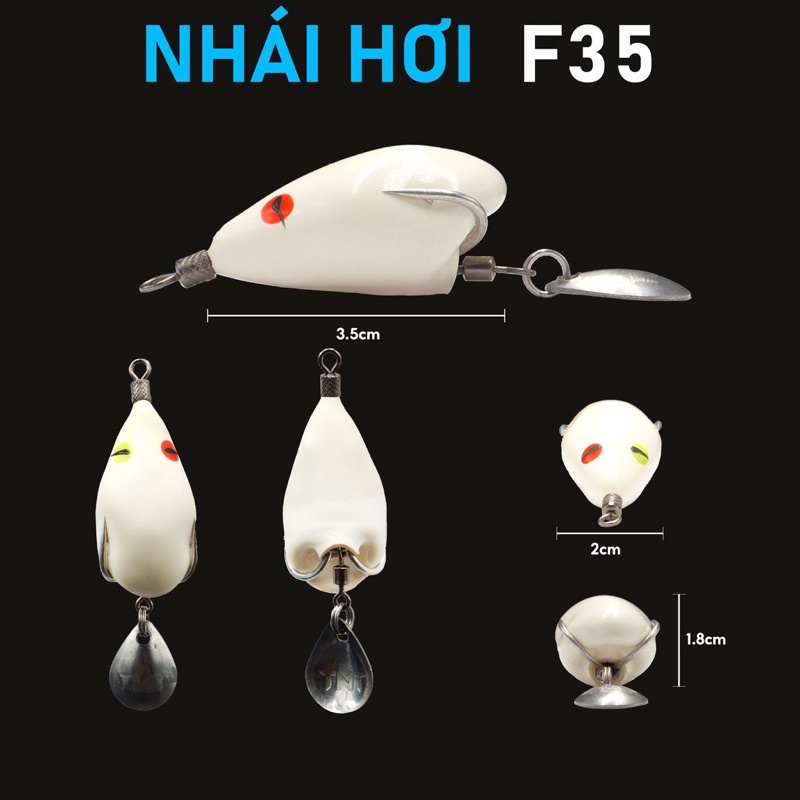 Mồi câu lure Nhái hơi F35(loại chìm)